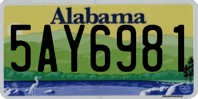 AL license plate 5AY6981