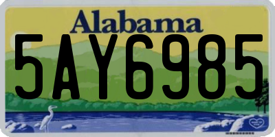 AL license plate 5AY6985
