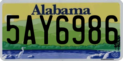 AL license plate 5AY6986