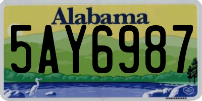 AL license plate 5AY6987