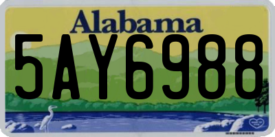 AL license plate 5AY6988