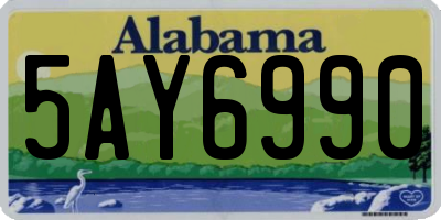 AL license plate 5AY6990