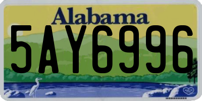 AL license plate 5AY6996