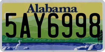 AL license plate 5AY6998