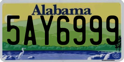 AL license plate 5AY6999