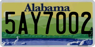 AL license plate 5AY7002