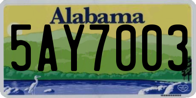 AL license plate 5AY7003