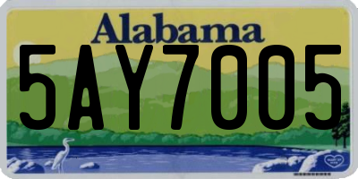 AL license plate 5AY7005