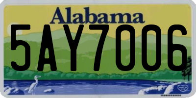 AL license plate 5AY7006