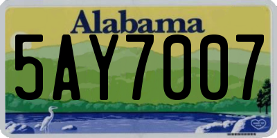 AL license plate 5AY7007
