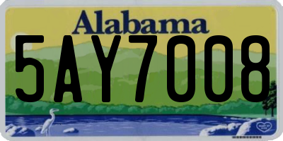 AL license plate 5AY7008