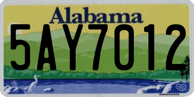 AL license plate 5AY7012