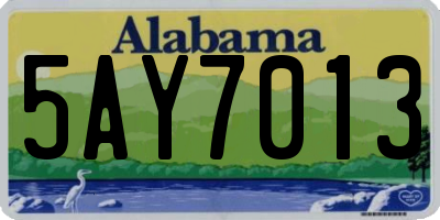 AL license plate 5AY7013