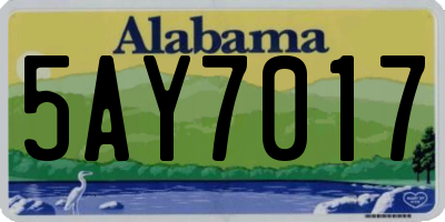 AL license plate 5AY7017