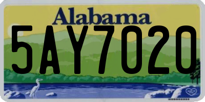AL license plate 5AY7020
