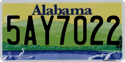 AL license plate 5AY7022