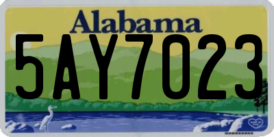 AL license plate 5AY7023
