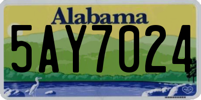 AL license plate 5AY7024