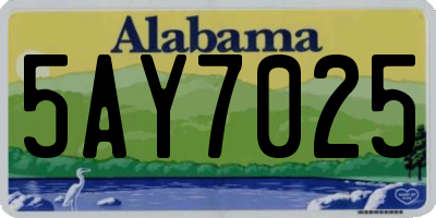 AL license plate 5AY7025