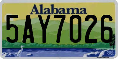AL license plate 5AY7026