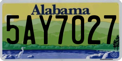AL license plate 5AY7027