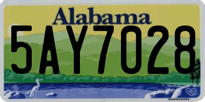 AL license plate 5AY7028