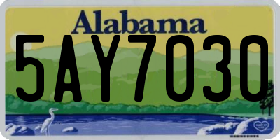 AL license plate 5AY7030