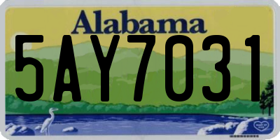 AL license plate 5AY7031