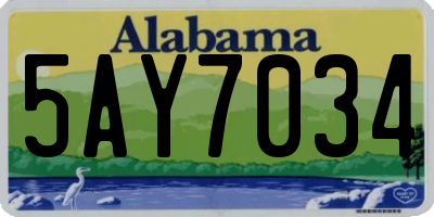 AL license plate 5AY7034