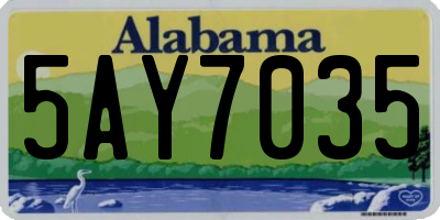 AL license plate 5AY7035