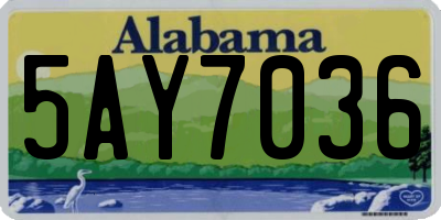 AL license plate 5AY7036
