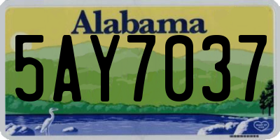 AL license plate 5AY7037