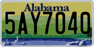 AL license plate 5AY7040