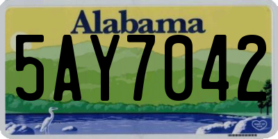 AL license plate 5AY7042