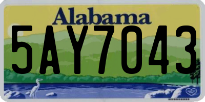 AL license plate 5AY7043