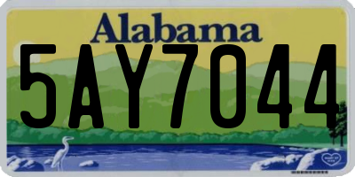 AL license plate 5AY7044