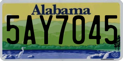 AL license plate 5AY7045