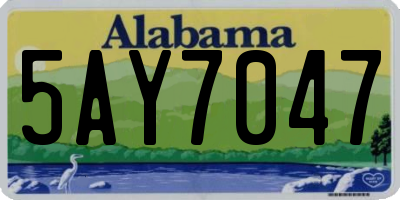 AL license plate 5AY7047