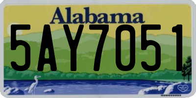 AL license plate 5AY7051