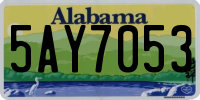 AL license plate 5AY7053