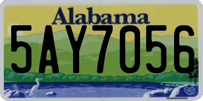 AL license plate 5AY7056