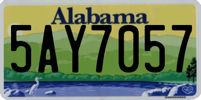 AL license plate 5AY7057