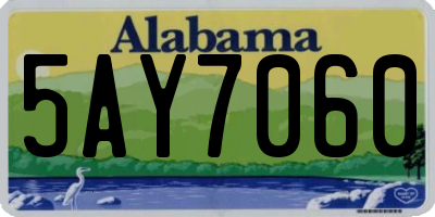 AL license plate 5AY7060