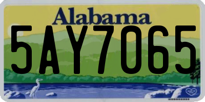 AL license plate 5AY7065