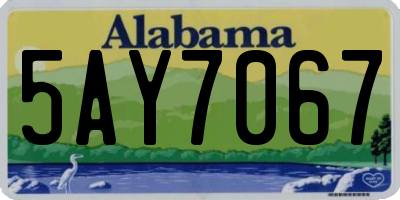 AL license plate 5AY7067