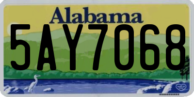 AL license plate 5AY7068