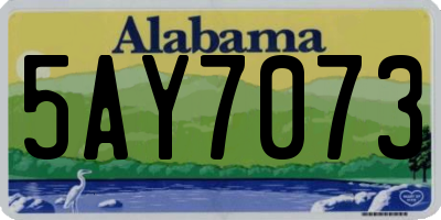 AL license plate 5AY7073