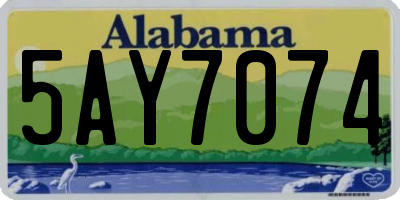 AL license plate 5AY7074