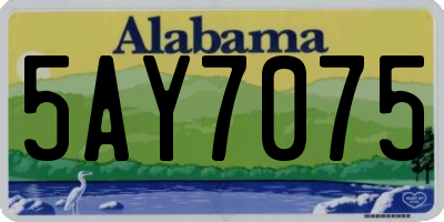 AL license plate 5AY7075