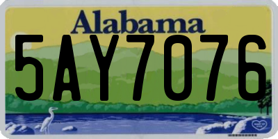 AL license plate 5AY7076